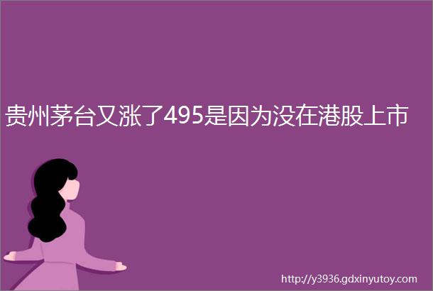 贵州茅台又涨了495是因为没在港股上市